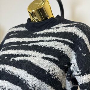 All Saints Women’s Ture Zebra Jacquard Sweater- Wool Blend (Small)